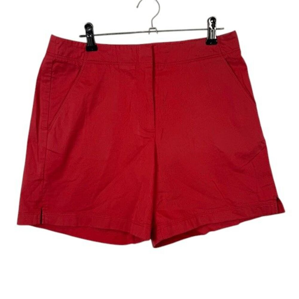 Tommy Bahama Flat Front Trouser Shorts Stretch Deep Coral Color Pockets Size 6‎